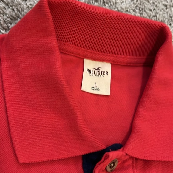 Hollister men’s Red Polo Shirt‎ L Large - Picture 4 of 8